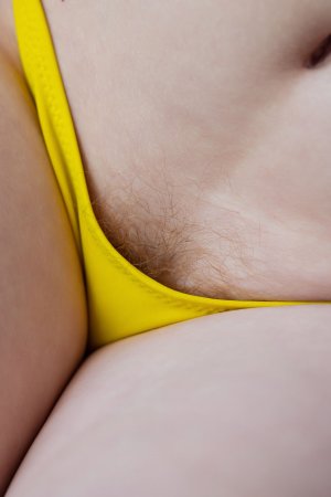 Vicki Wade starts in a neon yellow bikini but ends spread legs, showing her fluffy pussy — Vicki Wade #2