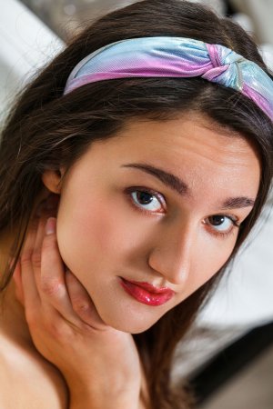 Adeline smiles as she squeezes her voluptuous breasts and masturbates with her wet, hairy pussy — Adeline #14