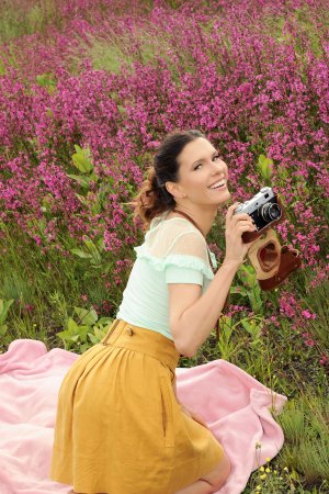 Suzanna A poses nude in the meadow with wild pussy displayed proudly — Suzanna A #3