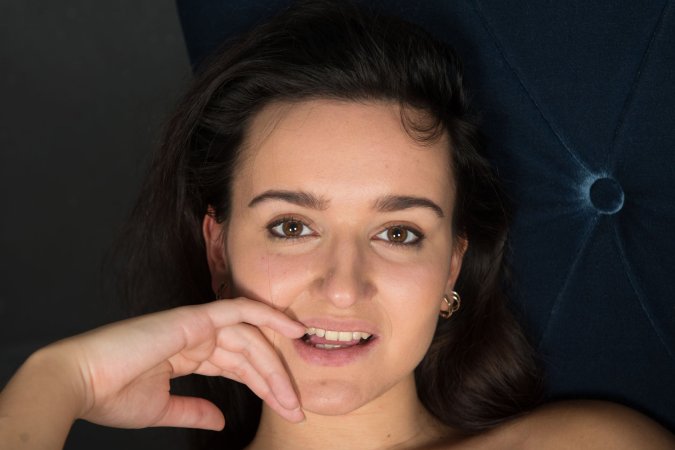 Striptease tease with Sanita reveals hairy pussy and doggy style thrills — Sanita #14