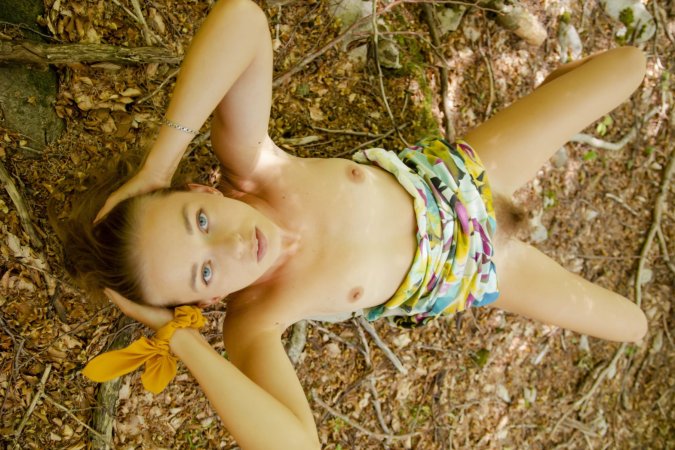 Milena D Enjoys Forest Stroll, Spreads Legs for a Tease — Milena D #13