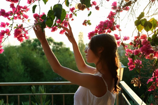 Danniela teases sun-kissed skin with lace balcony striptease — Danniela #1