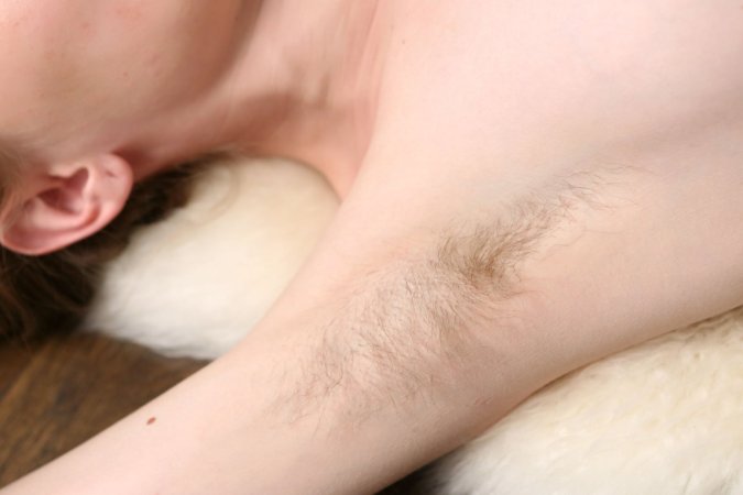 Mary Lane experiments with armpit flashes on a fur rug — Mary Lane #19