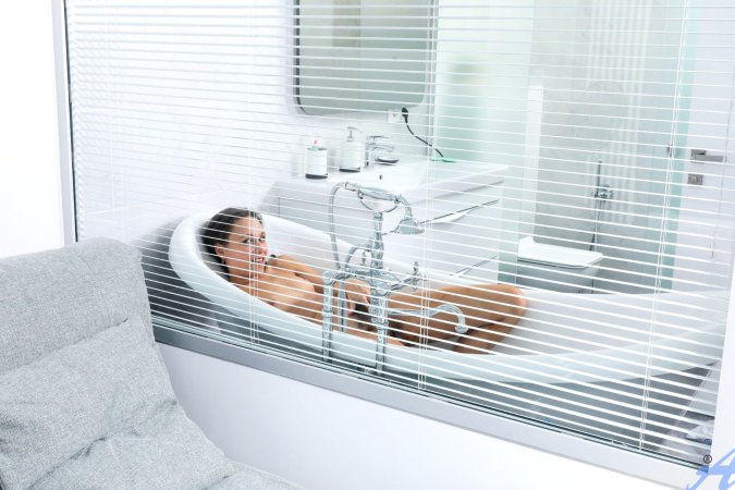 Slipping into the bath, Cathy explores with wet fingers before turning up the heat — Cathy #11